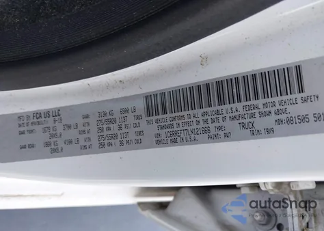 2020 Ram 1500 Lone Star 4X2 5'7 Box из США, поврежденный, VIN 1C6RREFT7LN121666